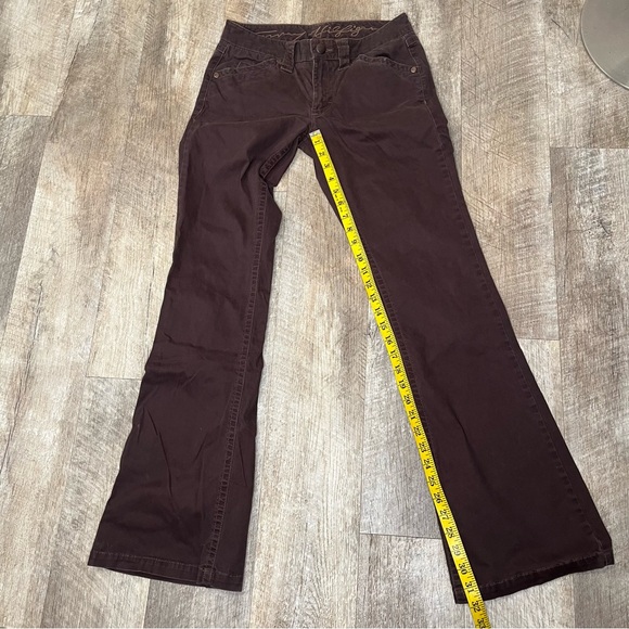 Y2K Tommy Hilfiger 0 brown jeans low rise flare leg flap pockets retro classic - Picture 7 of 9